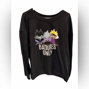 Disney Villians Baddies Only Sweatshirt Black Plus Size 3X